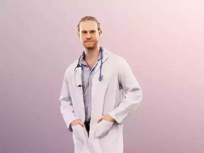 Joel 13145 - Standing Doktor With Stethoscope 