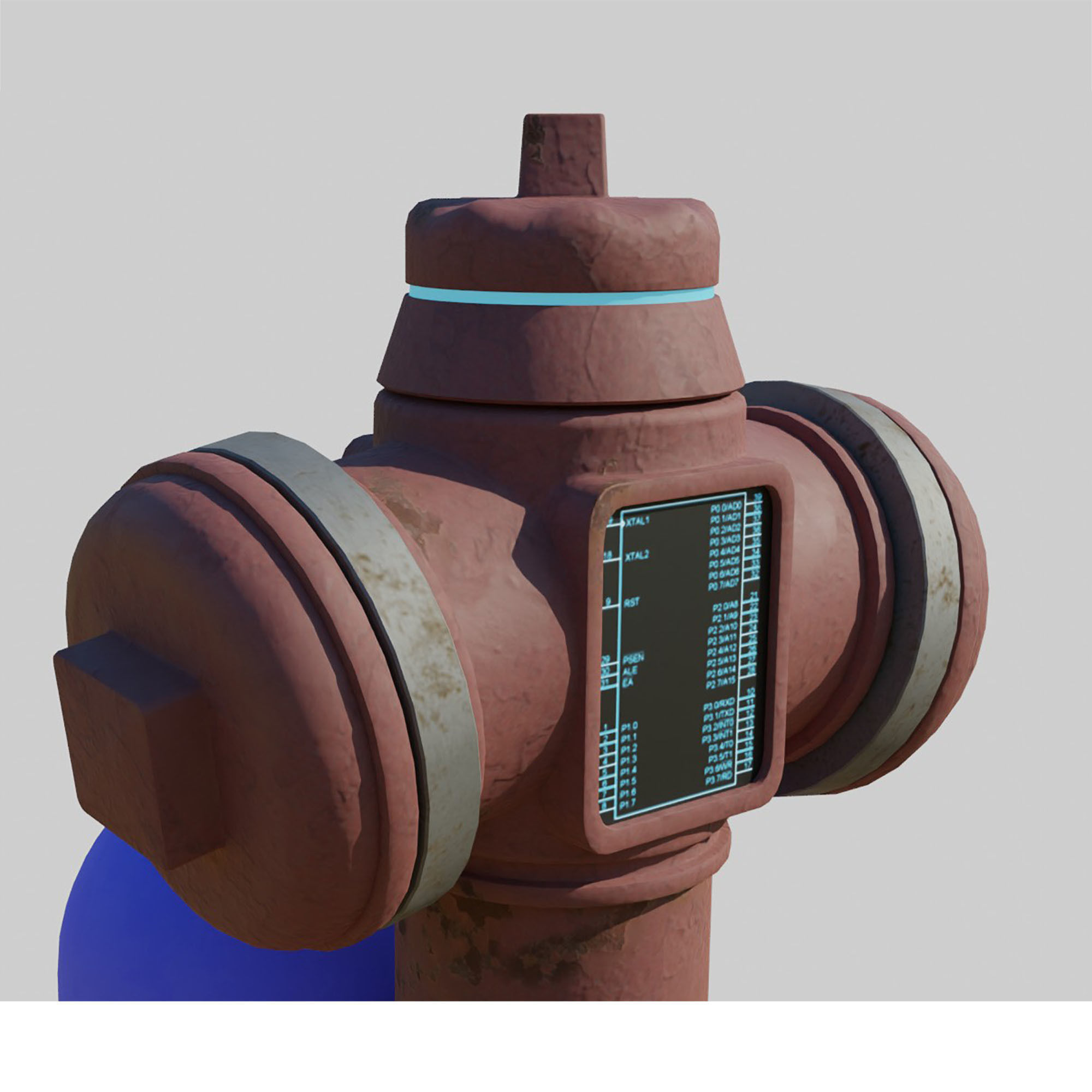 Cyberpunk Fire Hydrant 3D model_9