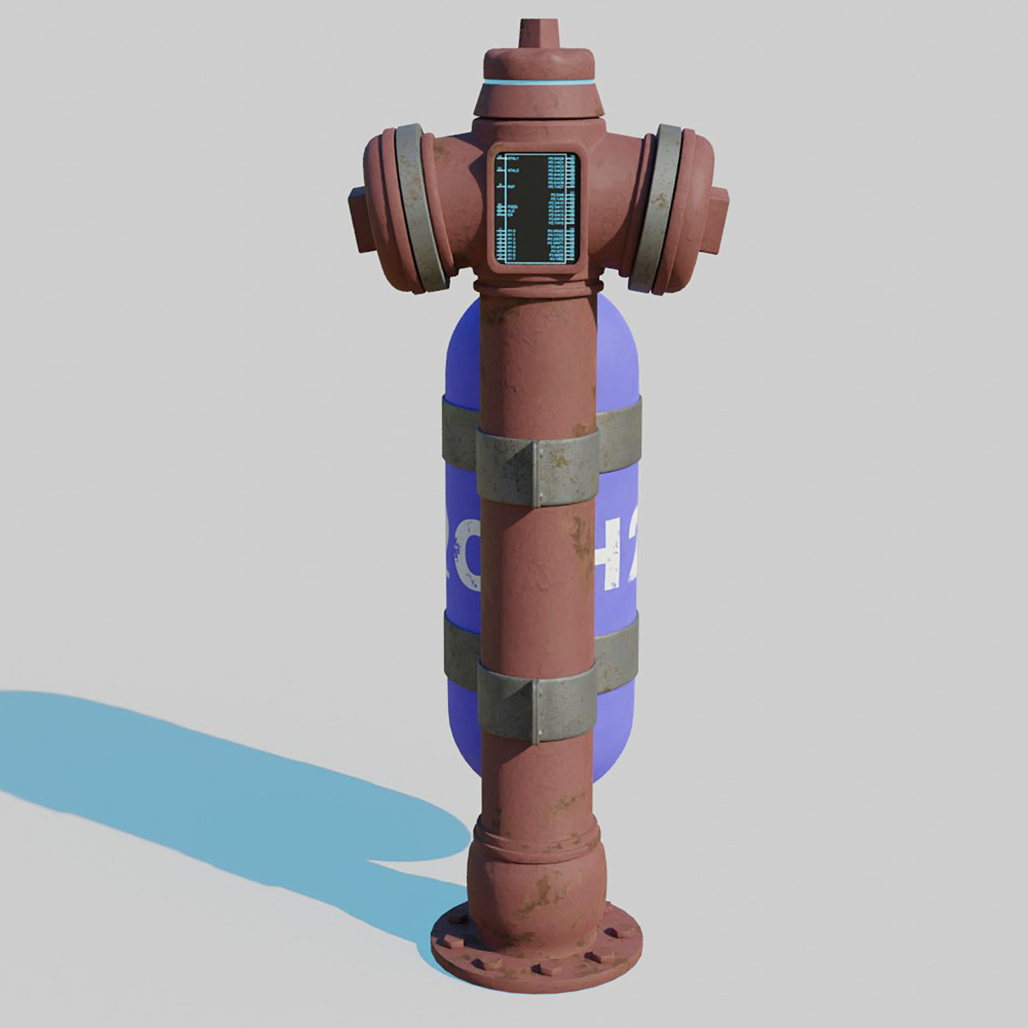 Cyberpunk Fire Hydrant 3D model_1