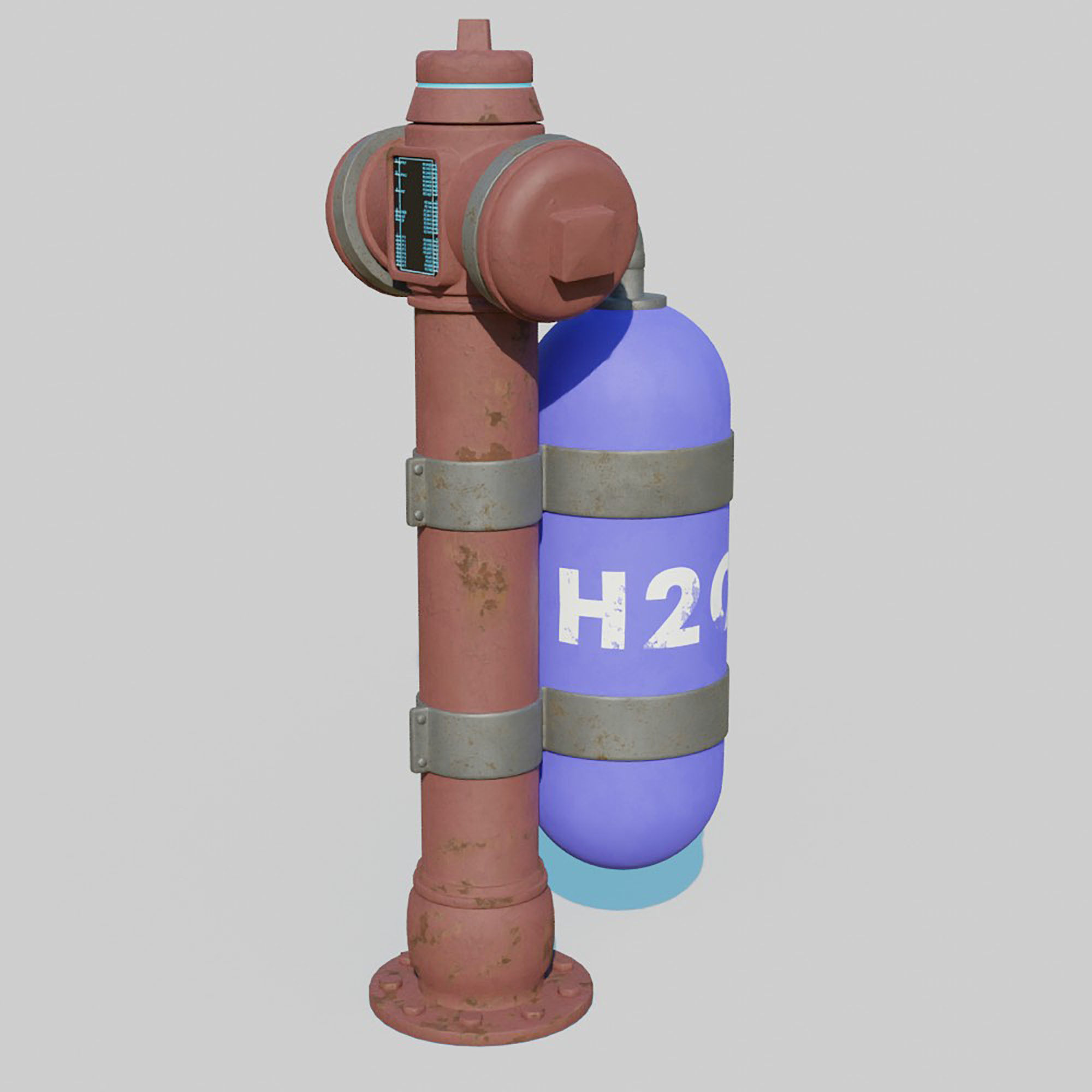 Cyberpunk Fire Hydrant 3D model_2