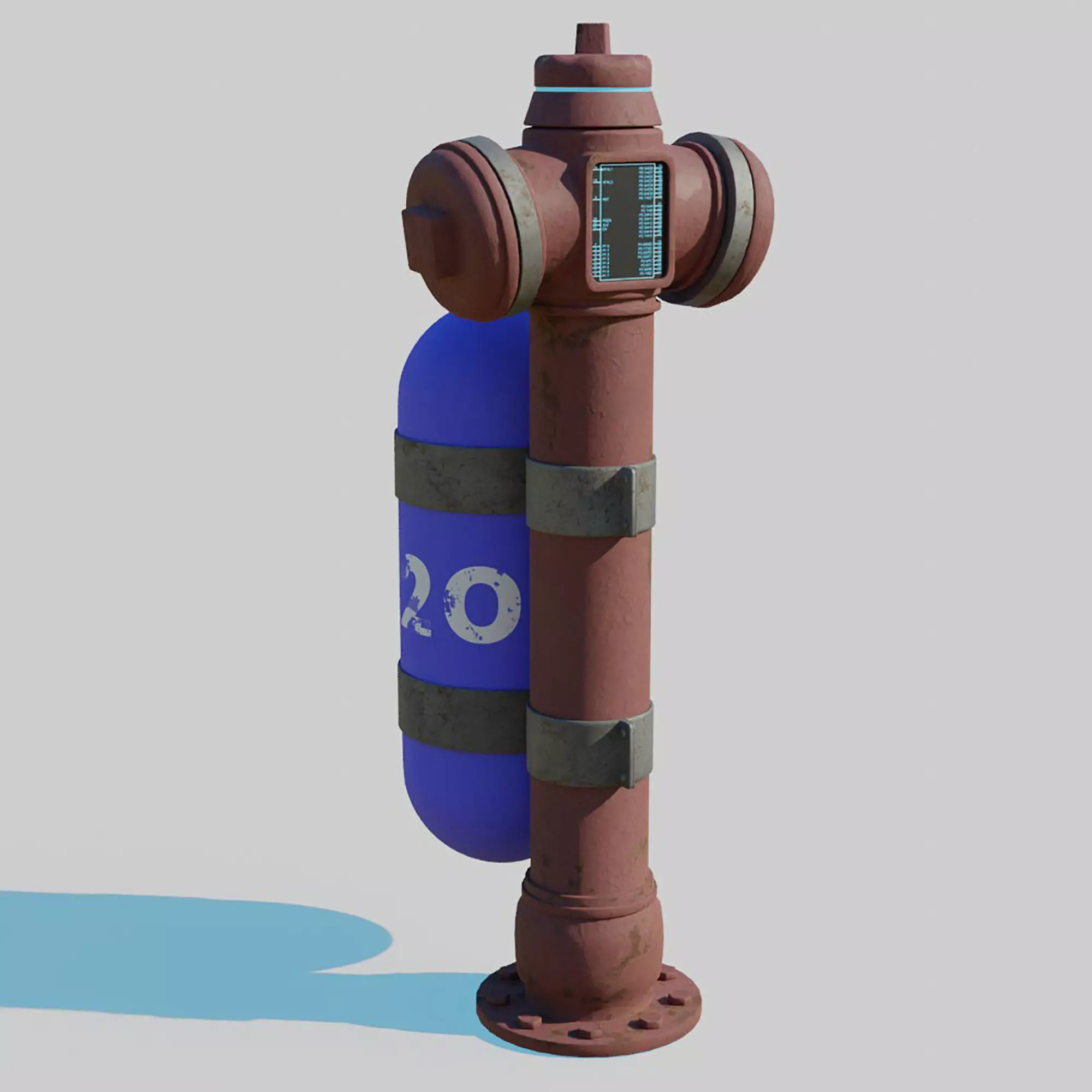 Cyberpunk Fire Hydrant 3D model_0