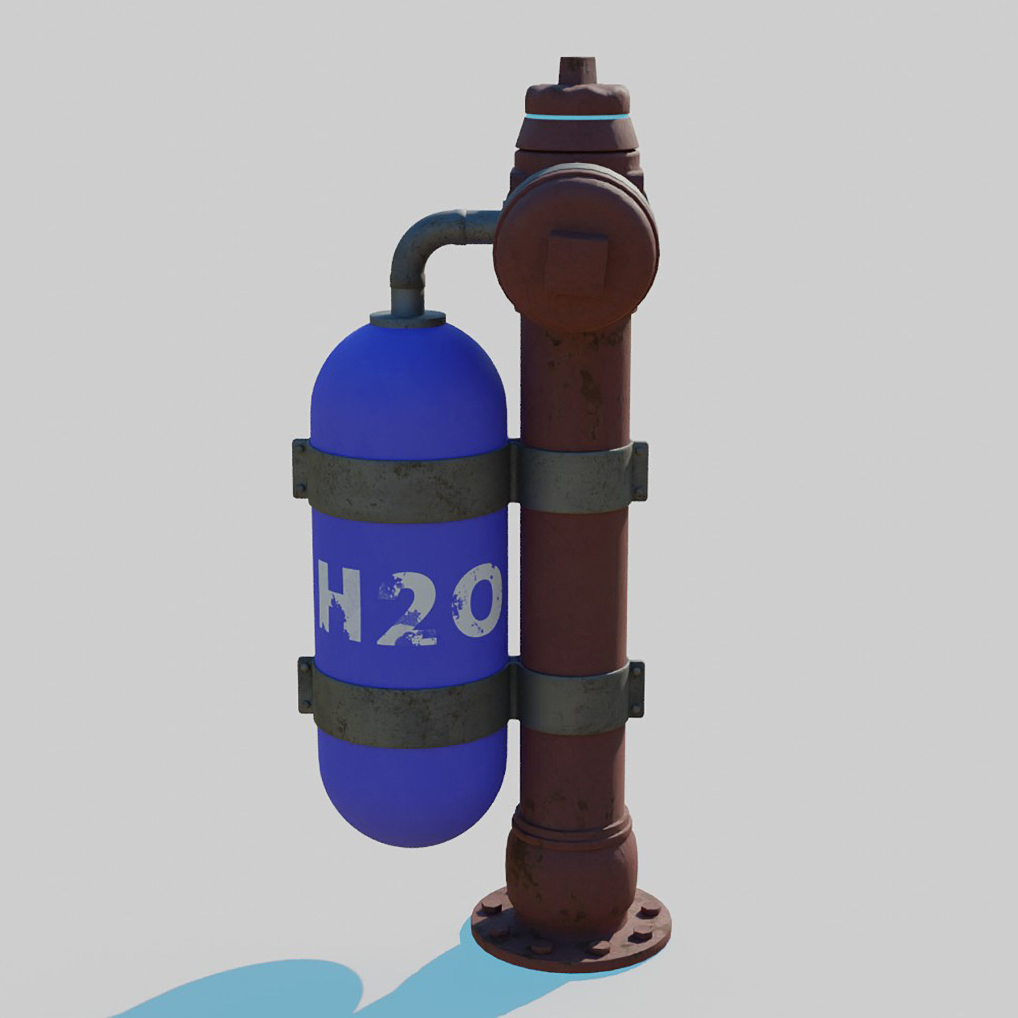 Cyberpunk Fire Hydrant 3D model_7