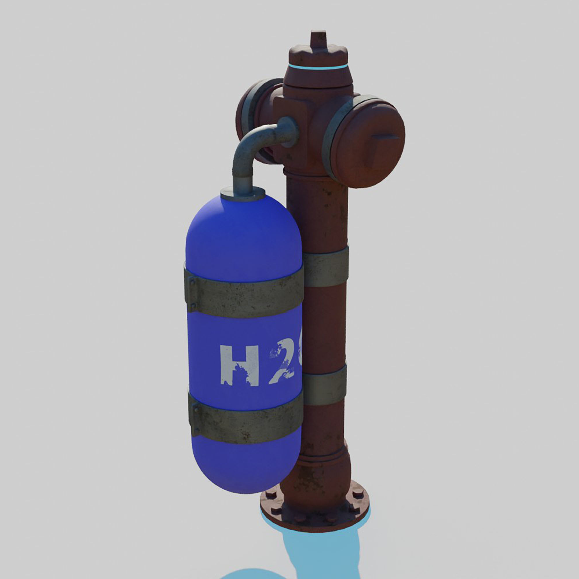 Cyberpunk Fire Hydrant 3D model_6