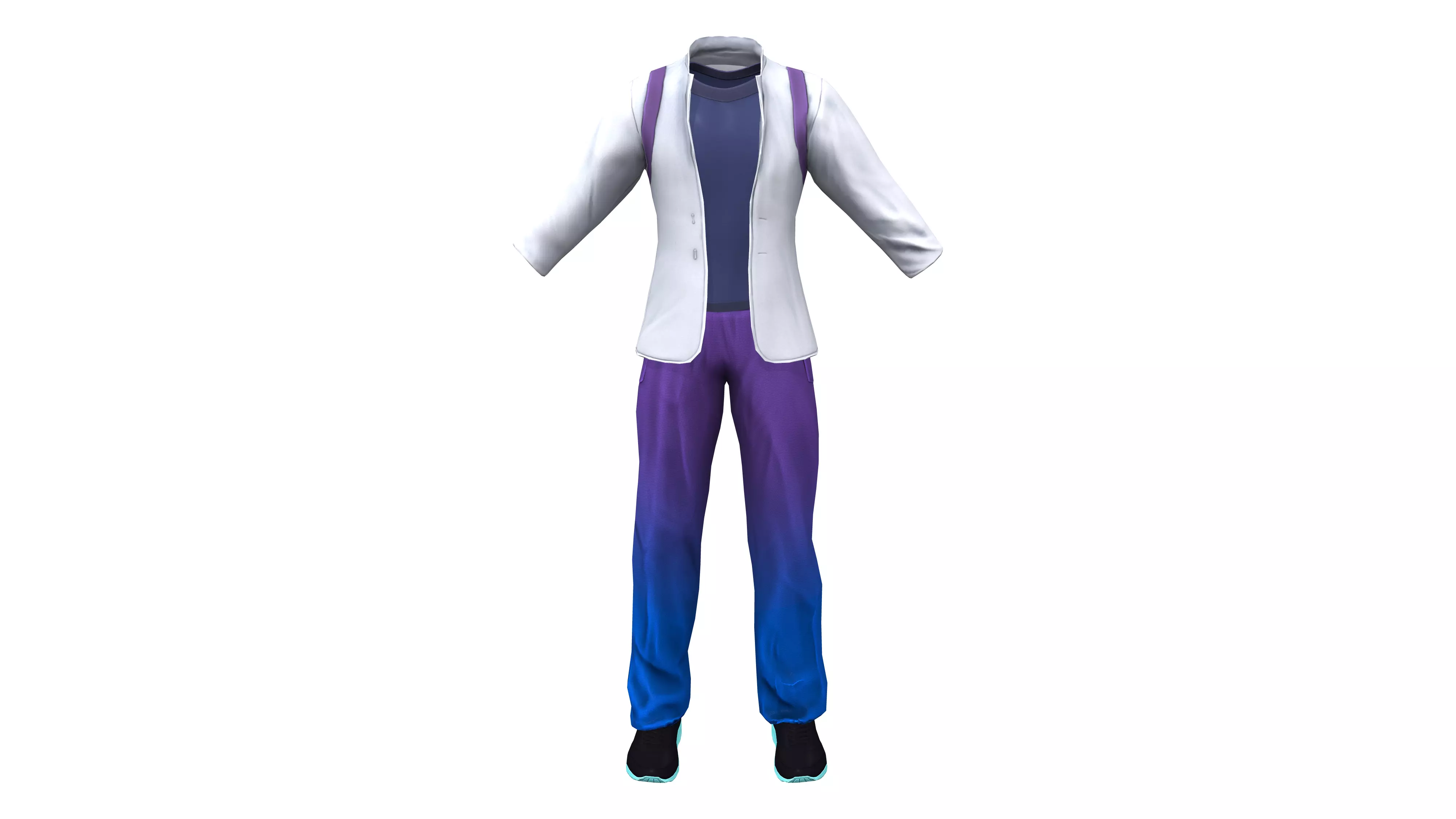 Men Cyberpunk Outfit Low-poly 3D model