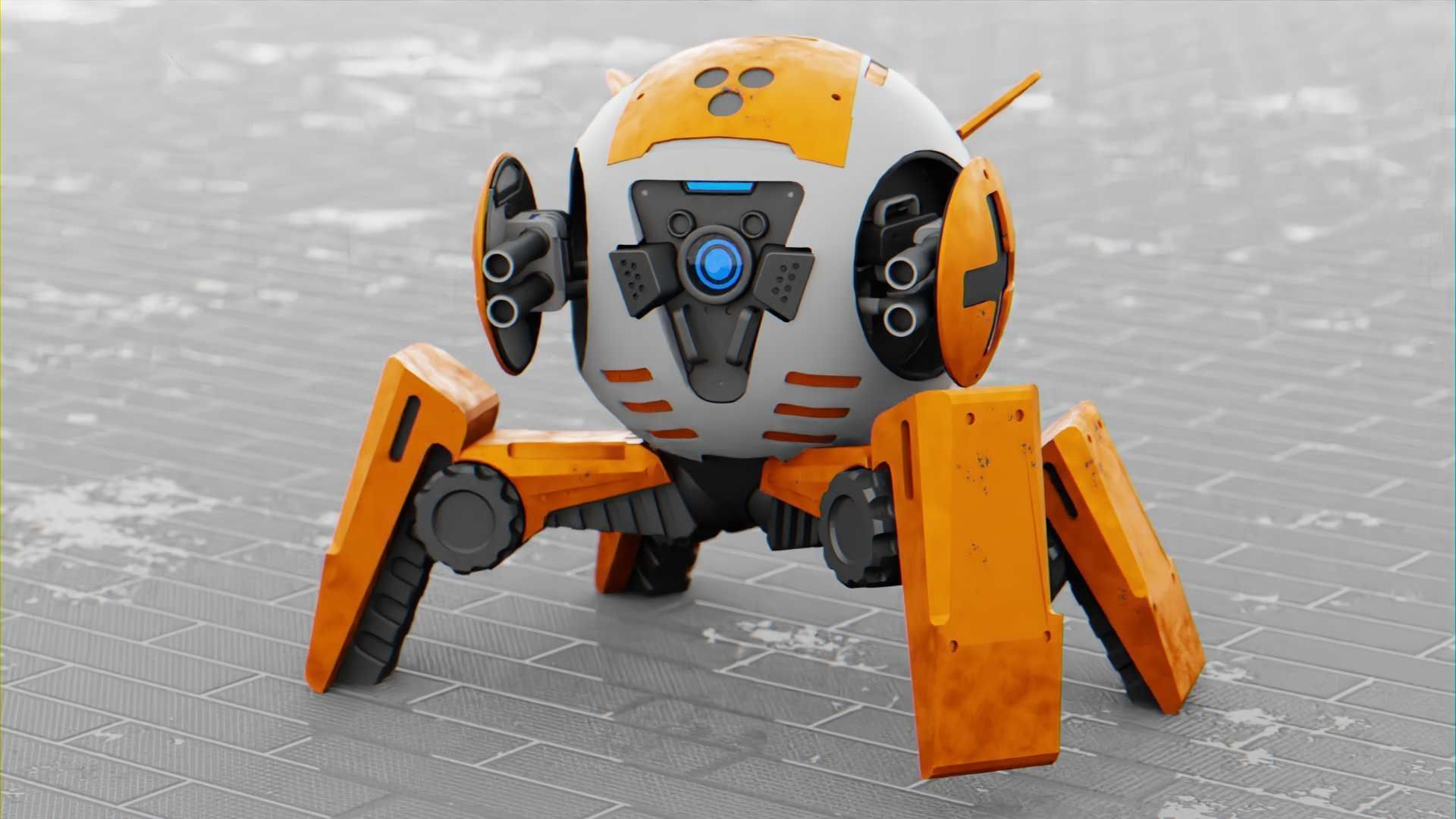 BATTLE DROID AERO  RIGGED Free 3D model_21