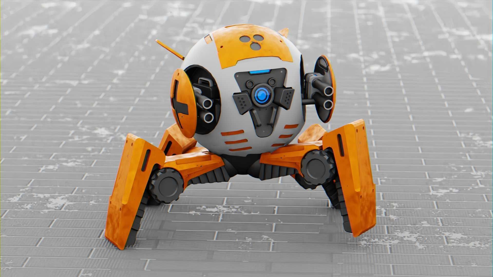 BATTLE DROID AERO  RIGGED Free 3D model_5