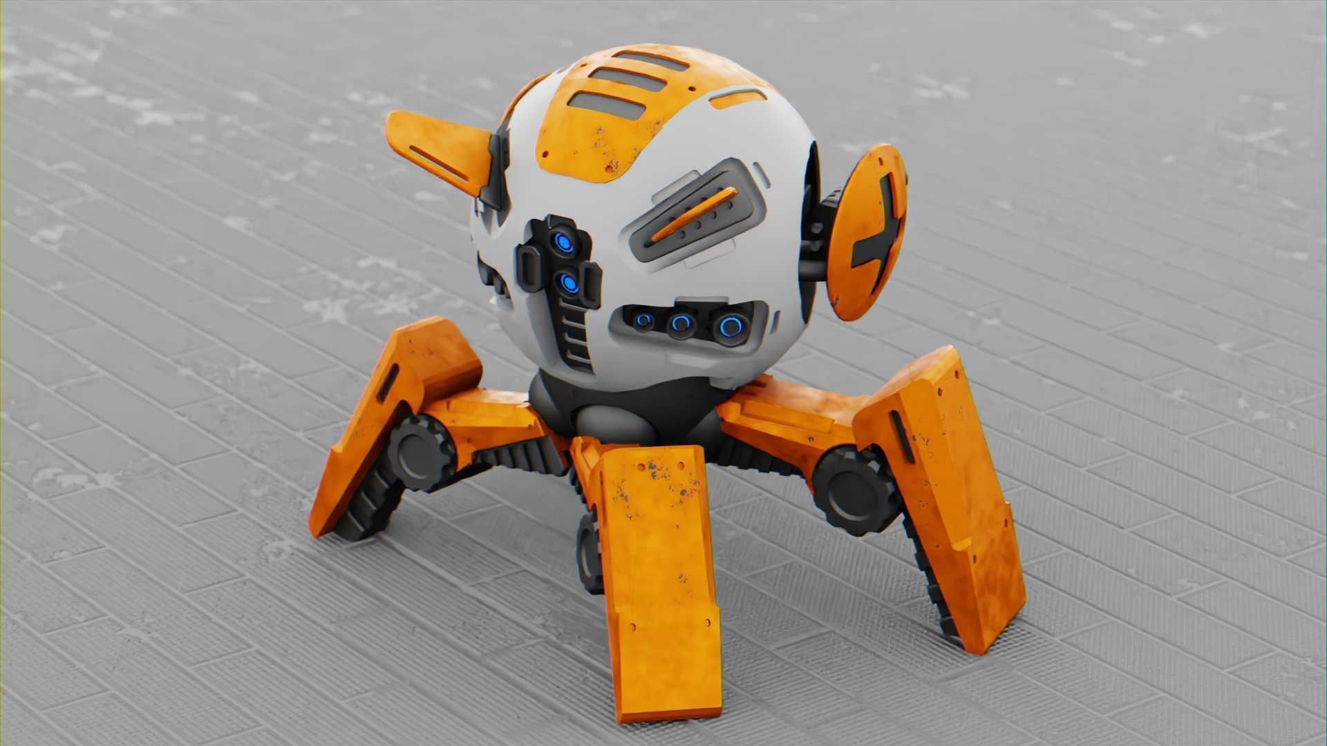 BATTLE DROID AERO  RIGGED Free 3D model_11