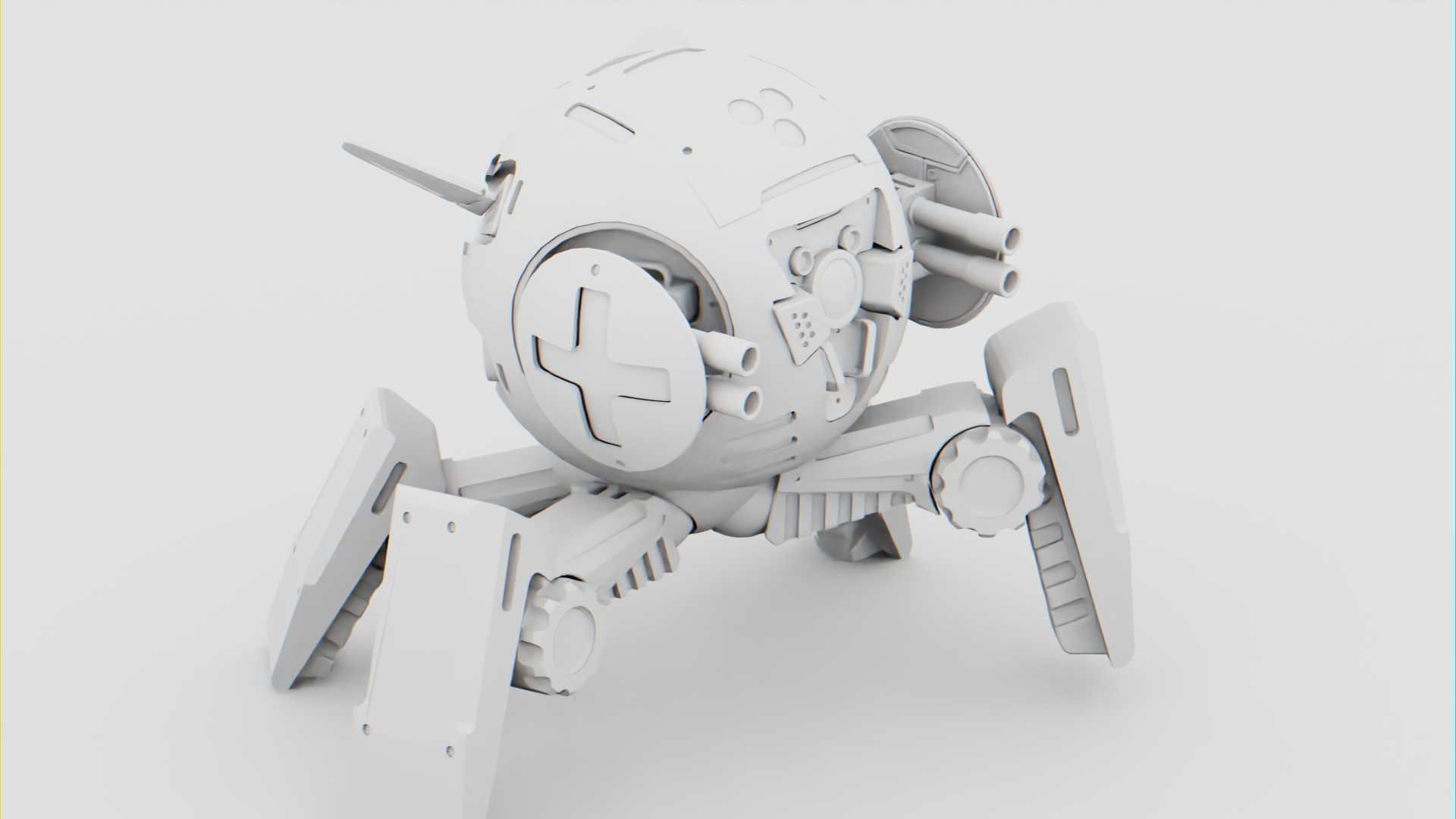 BATTLE DROID AERO  RIGGED Free 3D model_34