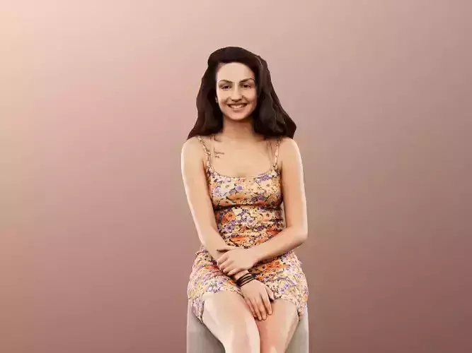 Camila 13023 - Sitting Young Woman In Summer Dress