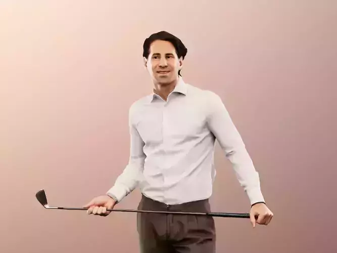 Mick 12999 - Standing Golf Player With Golf Club