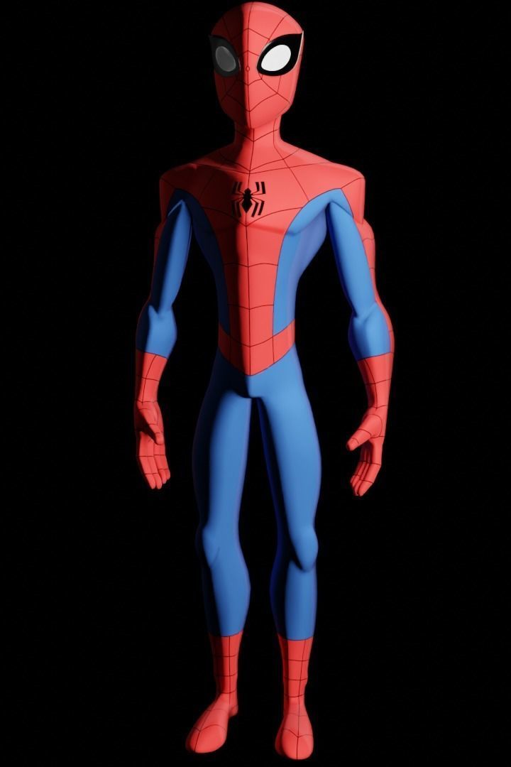 Spectacular spider man Low-poly 3D model_4