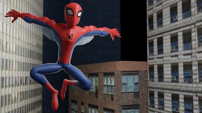Spectacular spider man Low-poly 3D model
