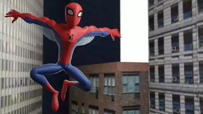 Spectacular spider man Low-poly 3D model