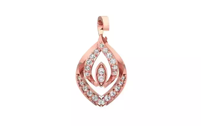 Solitaire Women Pendant 3dm STL OBJ FBX Render Details