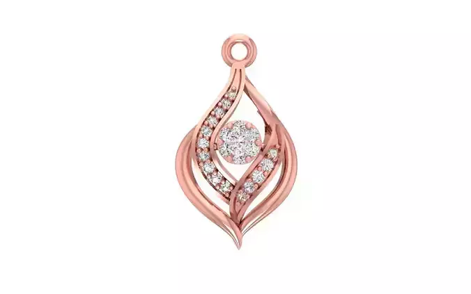 Solitaire Women Pendant 3dm STL OBJ FBX Render Details