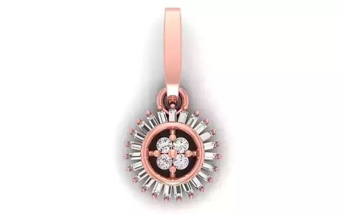 Solitaire Women Pendant 3dm STL OBJ FBX Render Details