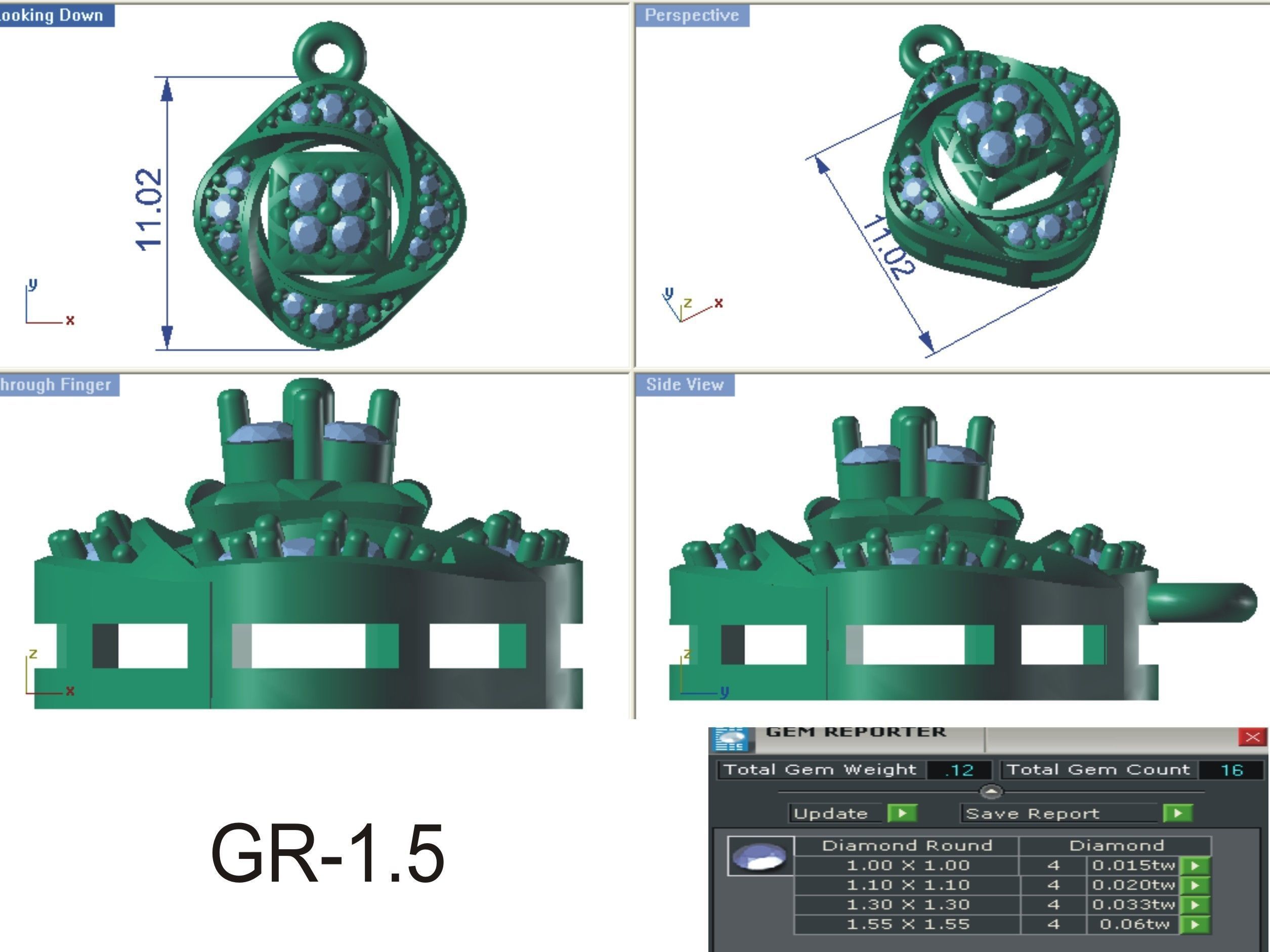 Solitaire Women Pendant 3dm STL OBJ FBX Render Details 3D print model_3