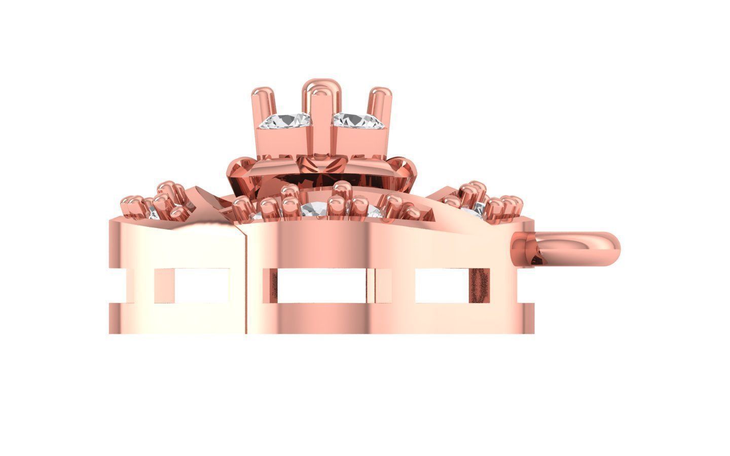 Solitaire Women Pendant 3dm STL OBJ FBX Render Details 3D print model_1