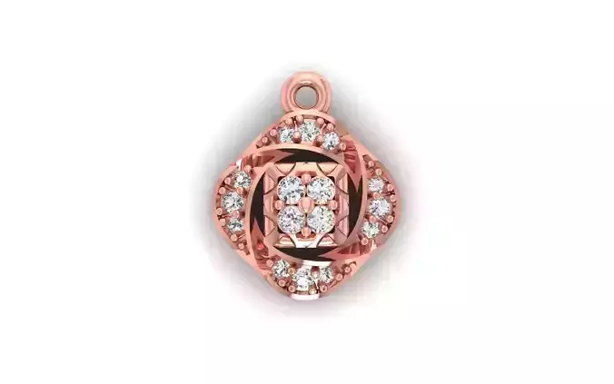 Solitaire Women Pendant 3dm STL OBJ FBX Render Details
