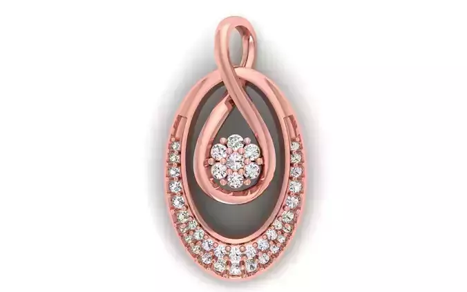 Solitaire Women Pendant 3dm STL OBJ FBX Render Details
