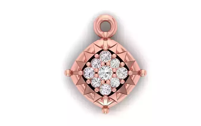 Solitaire Women Pendant 3dm STL OBJ FBX Render Details