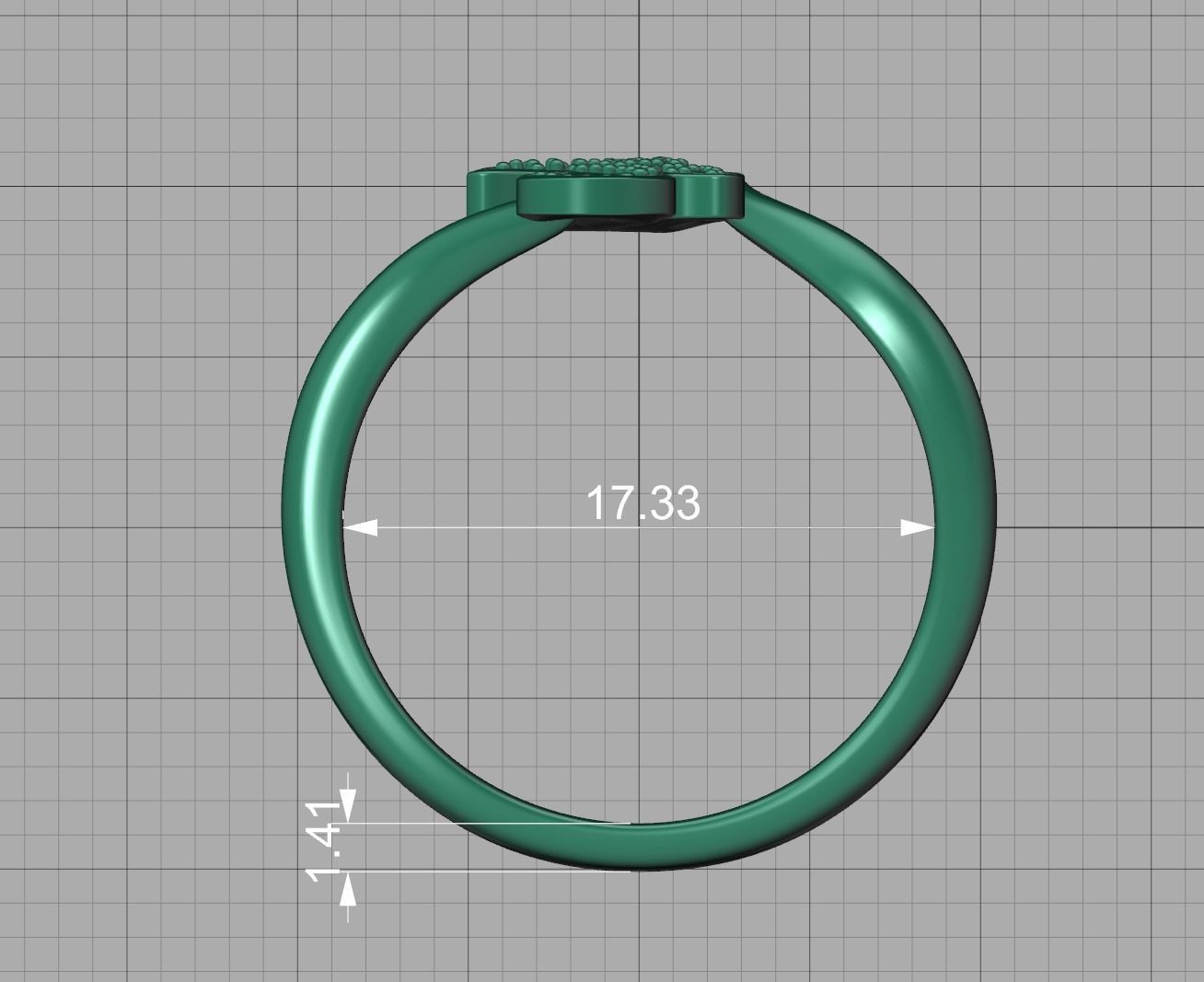 Diamond Seahorse  Bypass Ring 3dprint model 3D print model_17