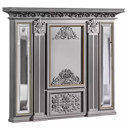 Wardrobe ornate fireplace with mirrors