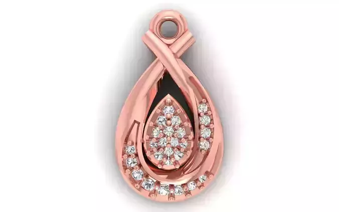 Solitaire Women Pendant 3dm STL OBJ FBX Render Details