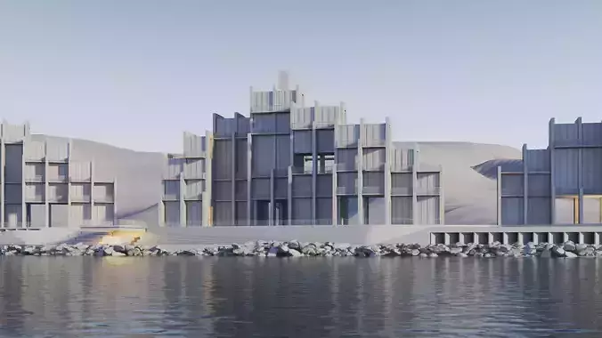 Apartments Buildings in front the beach