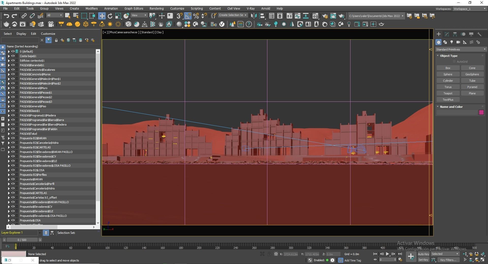 Apartments Buildings in front the beach 3D model_14