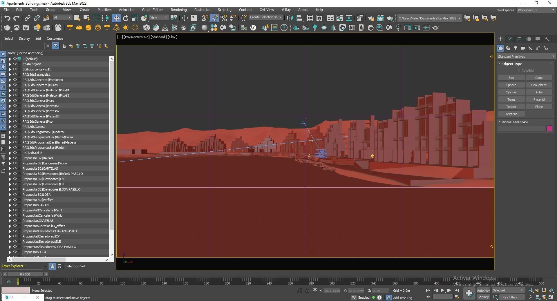 Apartments Buildings in front the beach 3D model_15