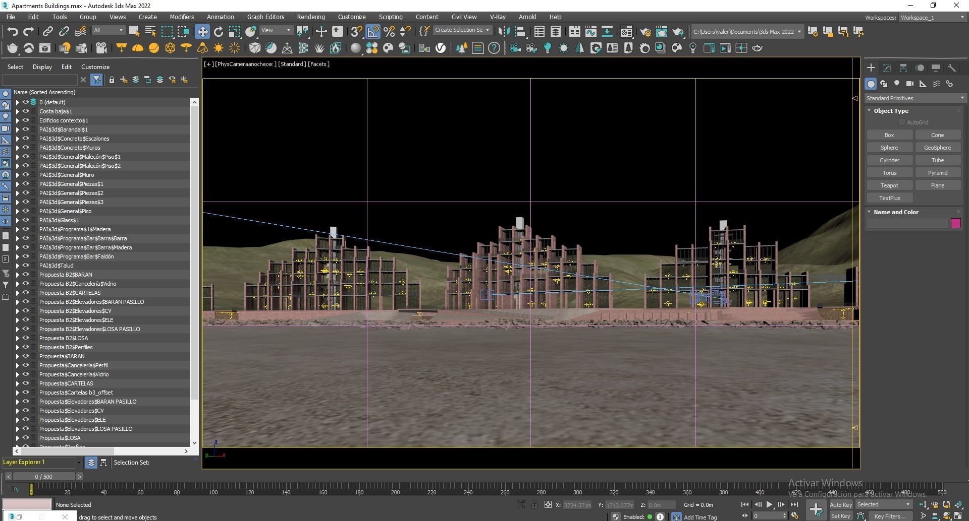 Apartments Buildings in front the beach 3D model_22
