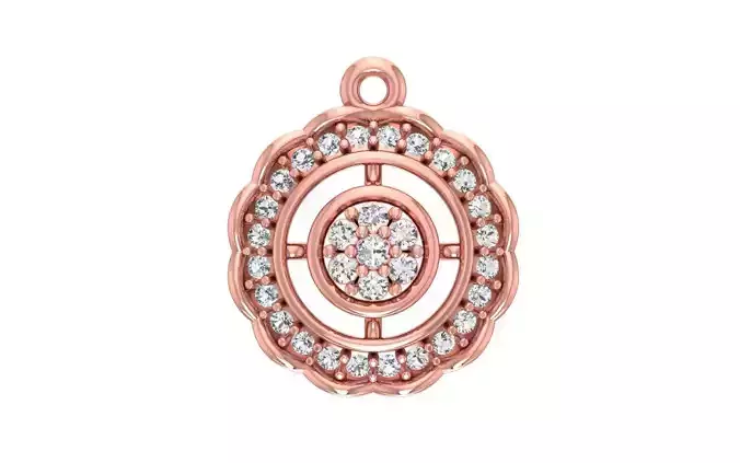 Solitaire Women Pendant 3dm STL OBJ FBX Render Details