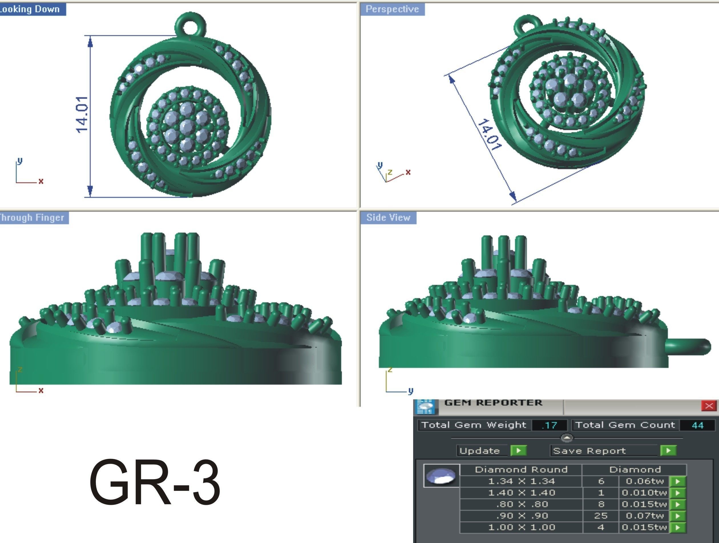 Solitaire Women Pendant 3dm STL OBJ FBX Render Details 3D print model_3