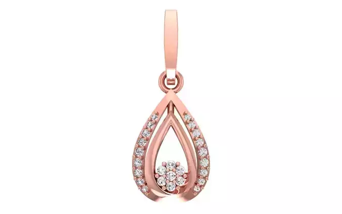 Solitaire Women Pendant 3dm STL OBJ FBX Render Details 3D print model