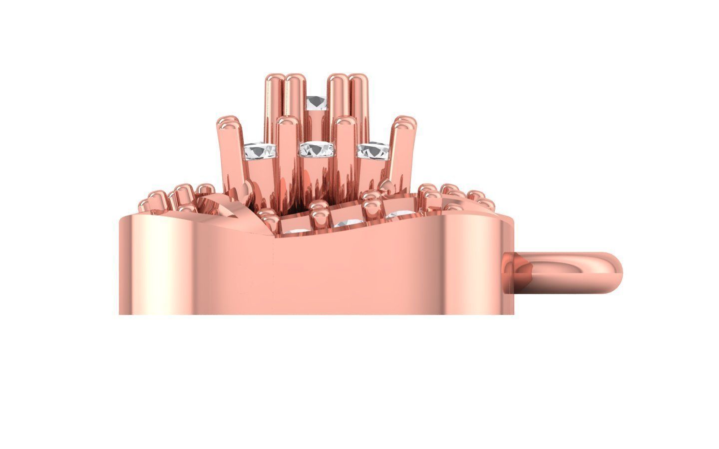 Solitaire Women Pendant 3dm STL OBJ FBX Render Details 3D print model_2