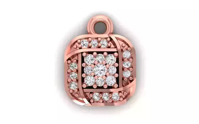 Solitaire Women Pendant 3dm STL OBJ FBX Render Details 3D print model