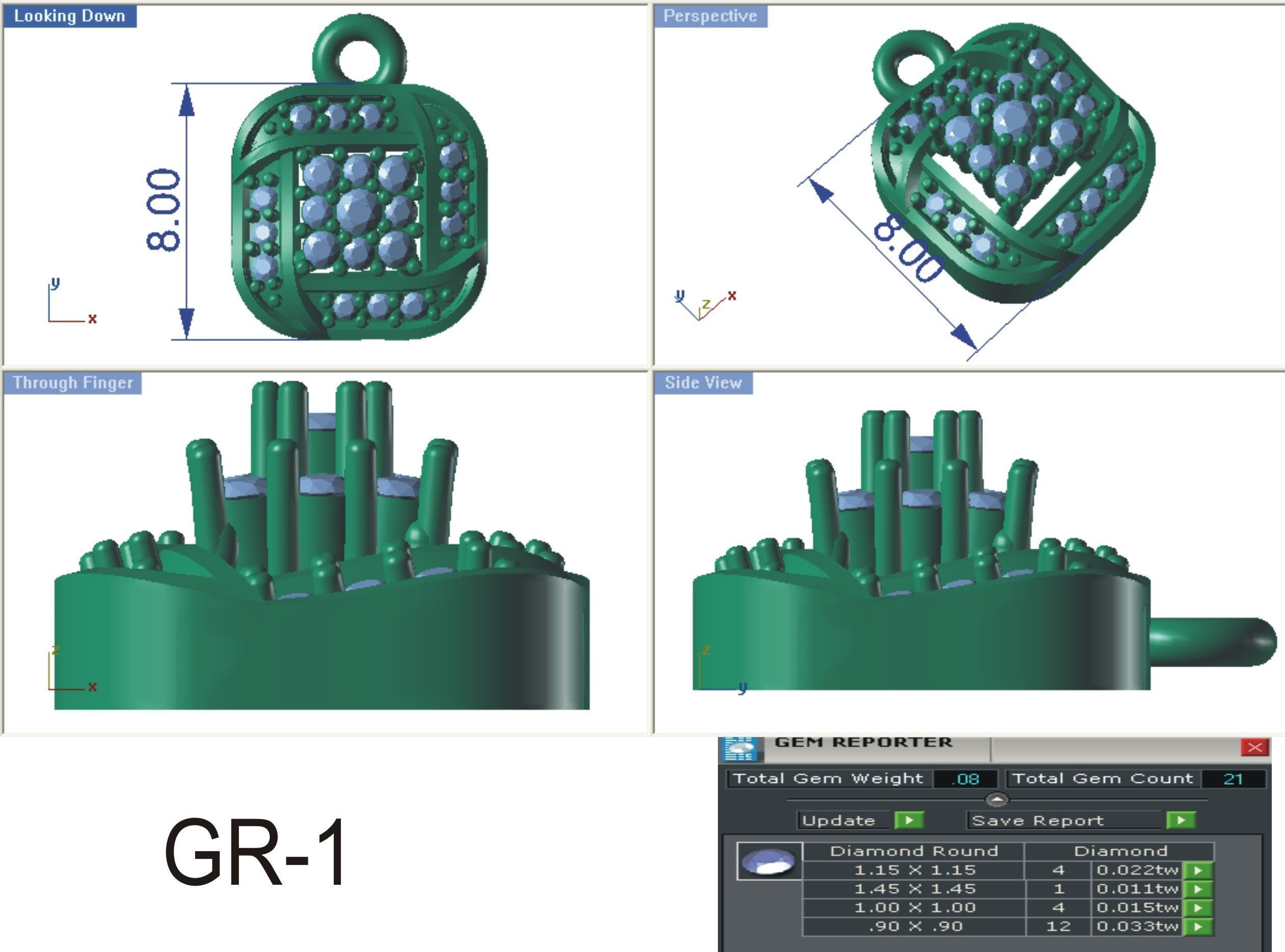Solitaire Women Pendant 3dm STL OBJ FBX Render Details 3D print model_3