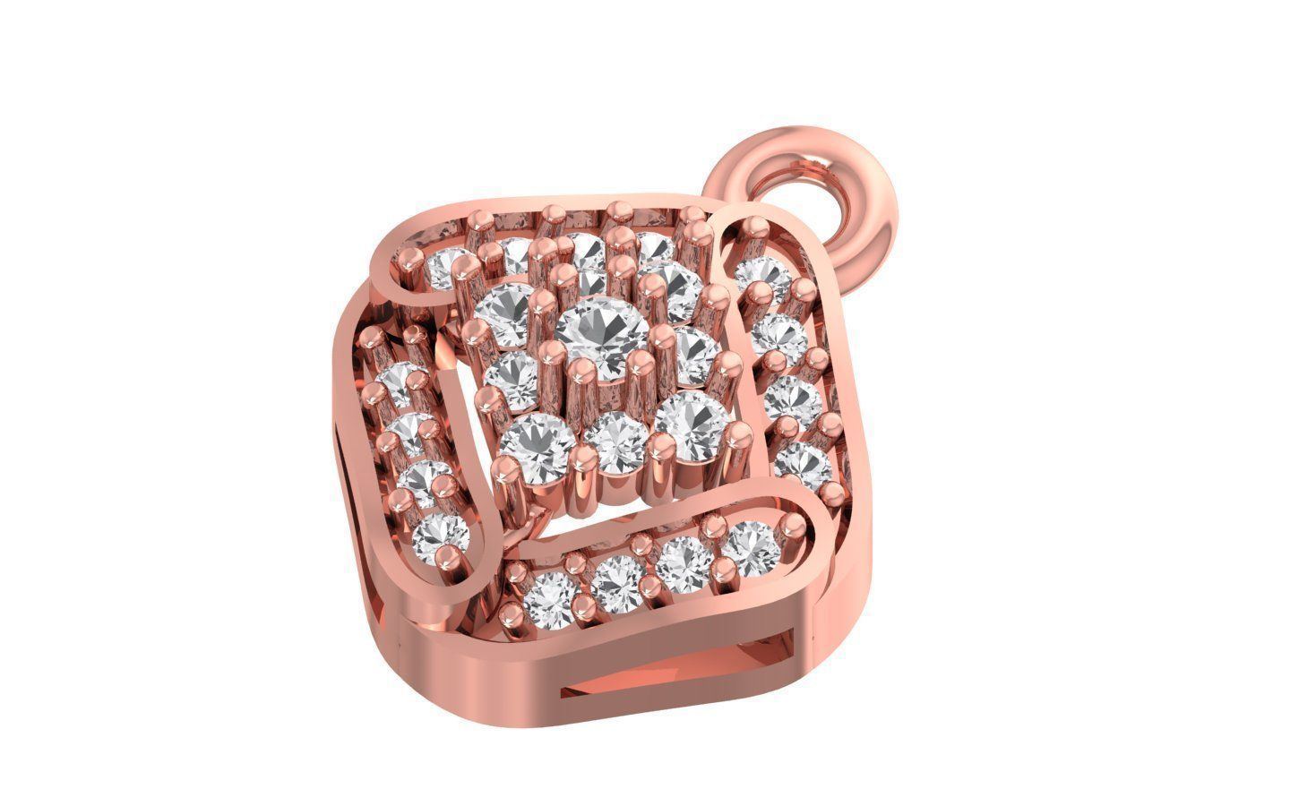 Solitaire Women Pendant 3dm STL OBJ FBX Render Details 3D print model_1