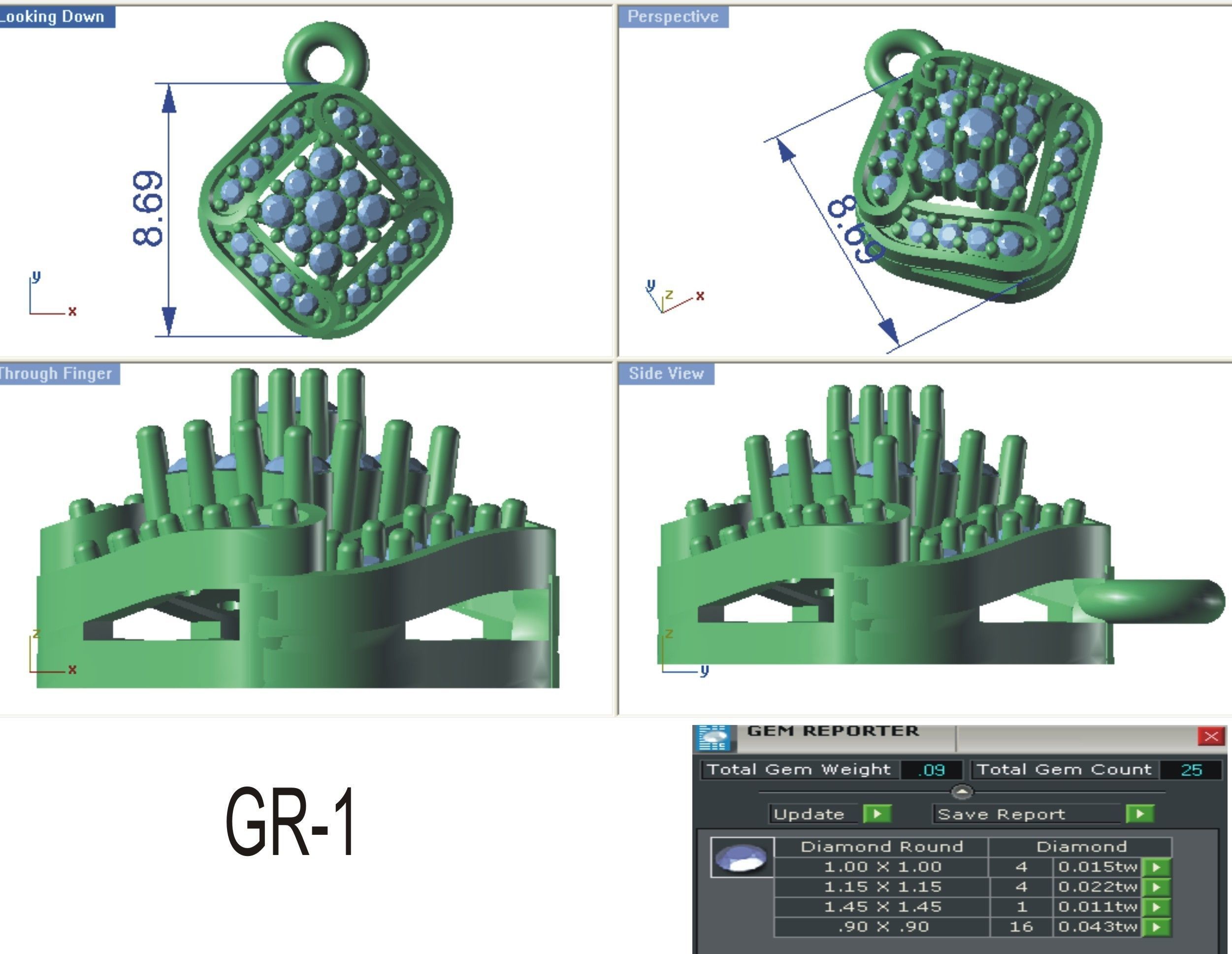 Solitaire Women Pendant 3dm STL OBJ FBX Render Details 3D print model_3