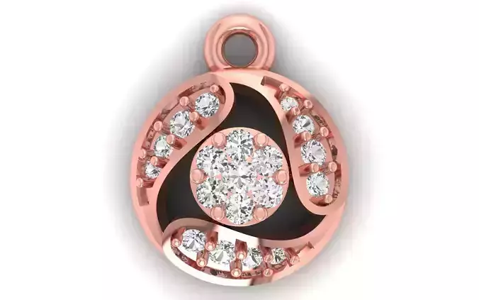Solitaire Women Pendant 3dm STL OBJ FBX Render Details 3D print model