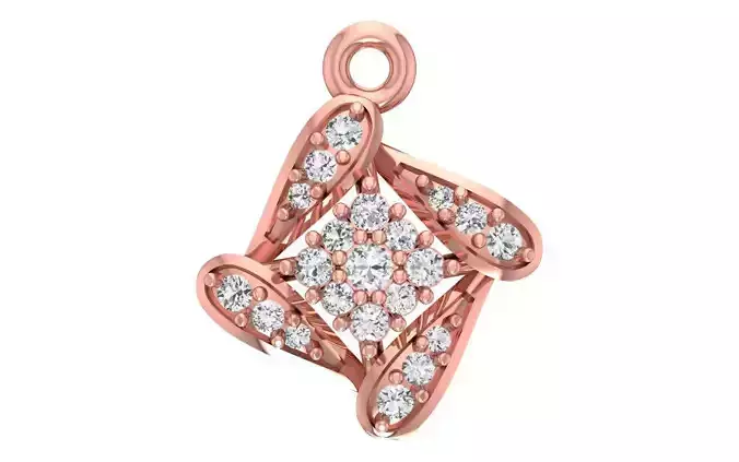 Solitaire Women Pendant 3dm STL OBJ FBX Render Details 3D print model