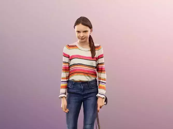 Lilly Teddy 12654 - Standing Casual Girl With Dog