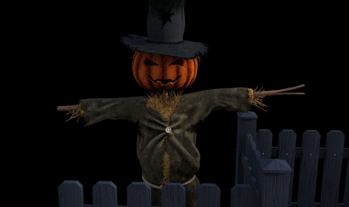 Scene Halloween  Low-poly 3D model_3