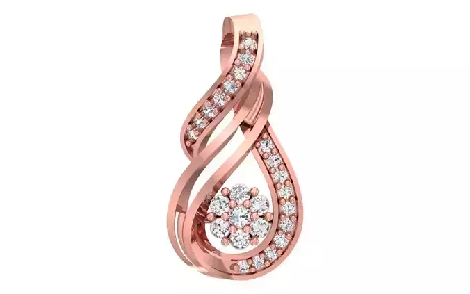 Solitaire Women Pendant 3dm STL OBJ FBX Render Details 3D print model