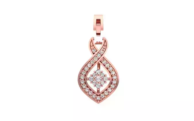 Solitaire Women Pendant 3dm STL OBJ FBX Render Details 3D print model