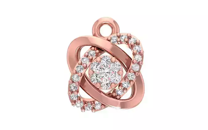 Solitaire Women Pendant 3dm STL OBJ FBX Render Details 3D print model