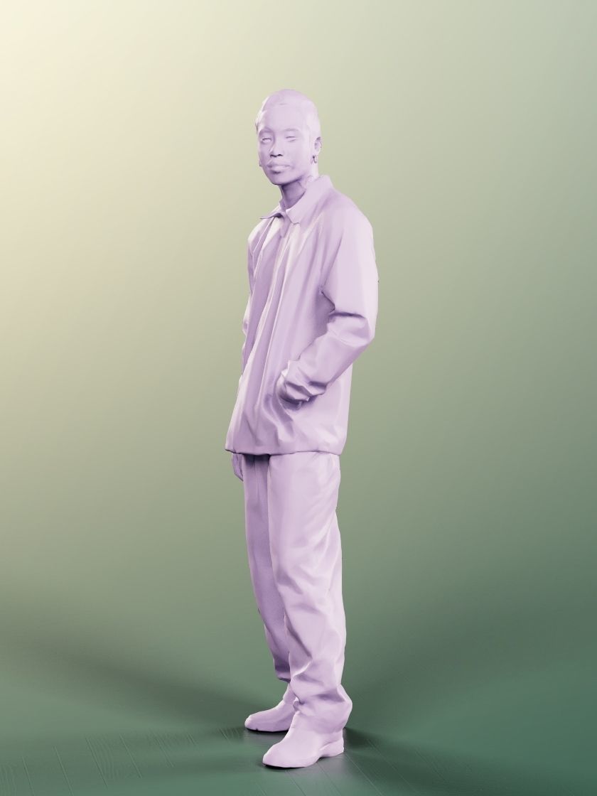 Henrik 12564 - Standing Casual Asian Man Low-poly 3D model_4