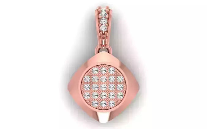 Solitaire Women Pendant 3dm STL OBJ FBX Render Details 3D print model