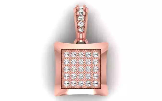 Solitaire Women Pendant 3dm STL OBJ FBX Render Details 3D print model